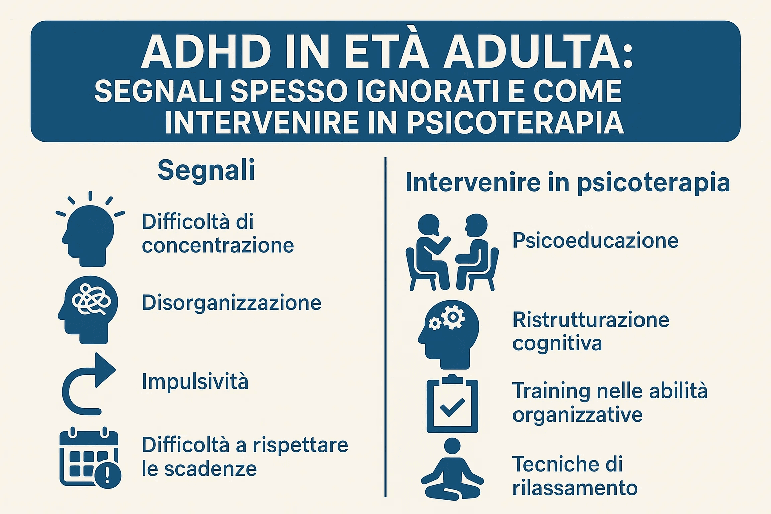 ADHD in età adulta: segnali spesso ignorati e come intervenire in psicoterapia