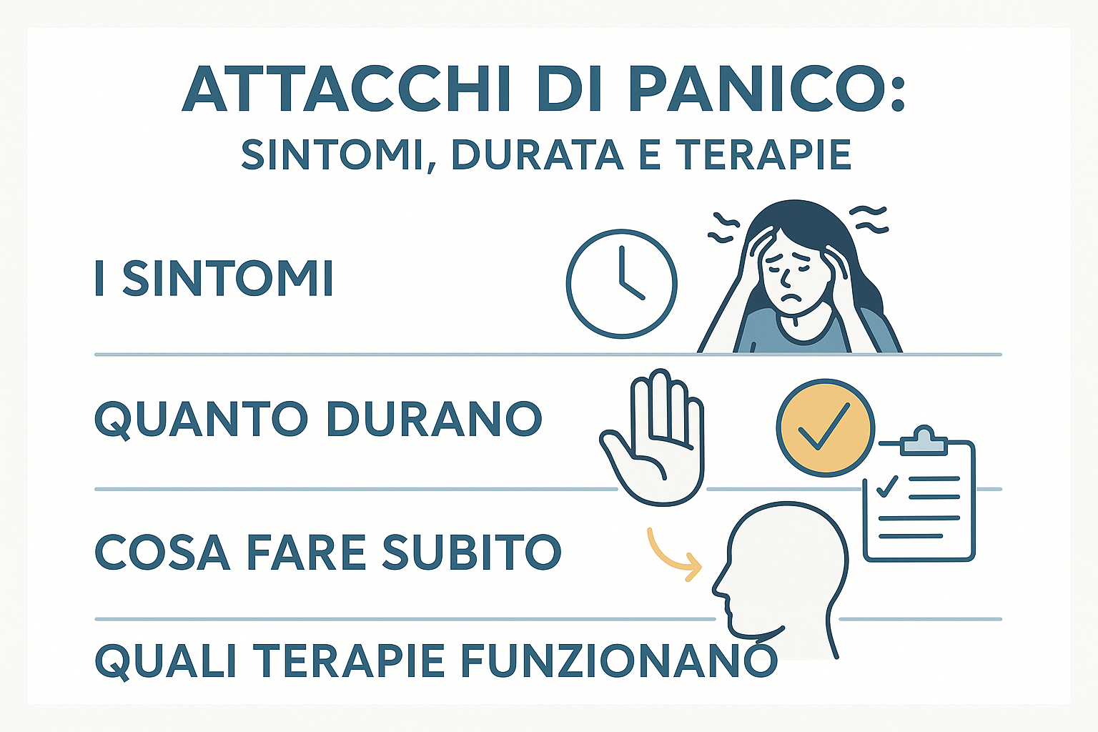 Attacchi di panico: sintomi, quanto durano, cosa fare subito e quali terapie funzionano