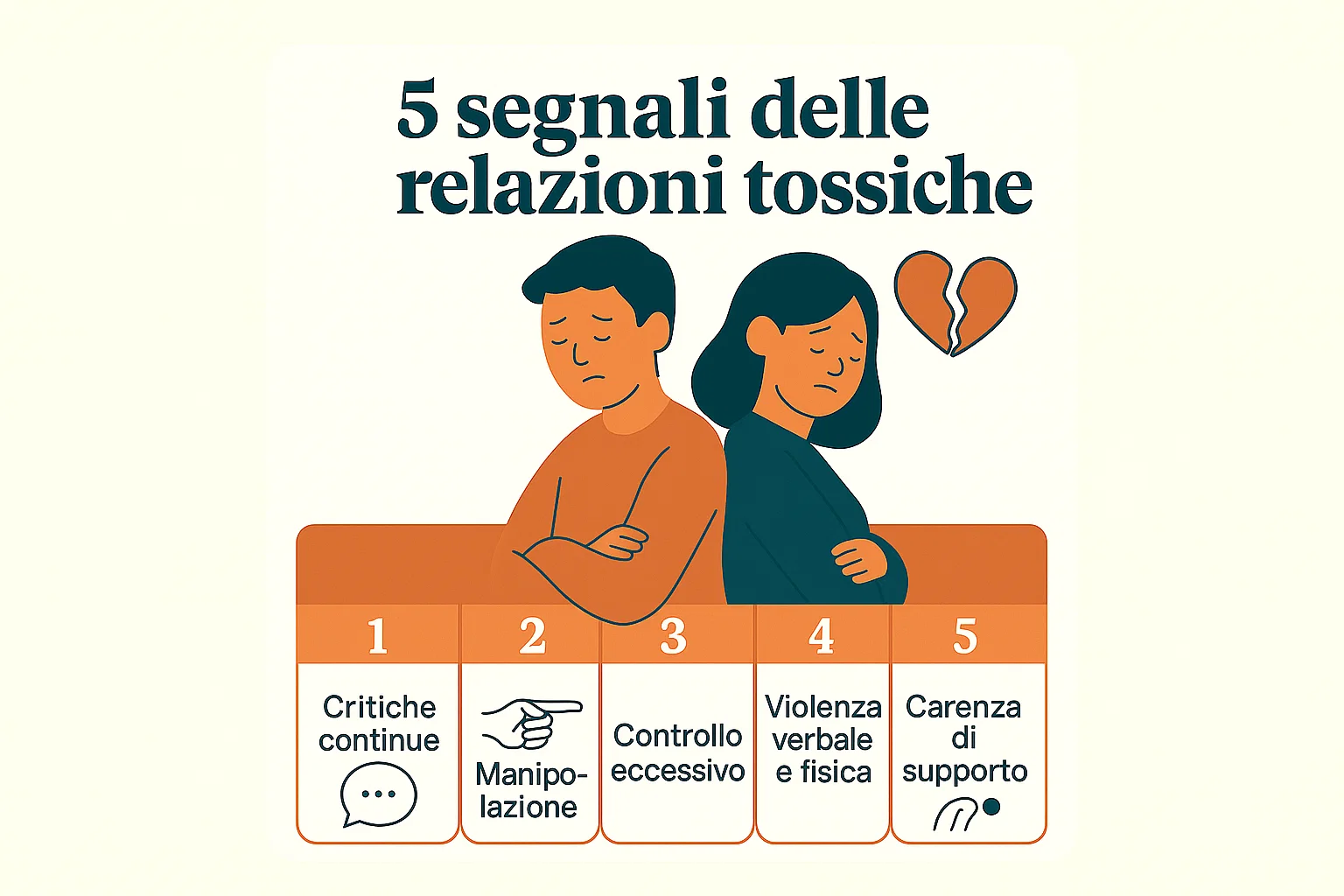Relazioni tossiche: segnali da non ignorare e come uscirne con la psicoterapia